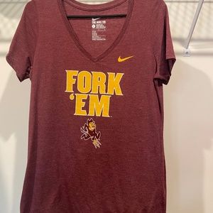 Arizona State Maroon v neck top by Nike